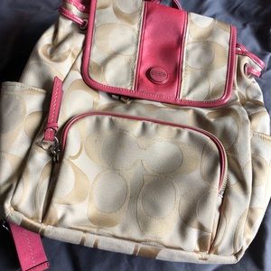 Coach mini backpack pink